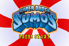 Super Duper Sumos title screen for GameBoy Advance